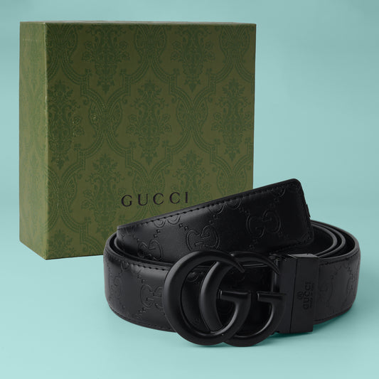 Onyx Shadow Statement Buckle Belt