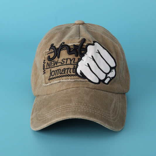 Streetwear Baseball Cap with Embroidered Fist Patch