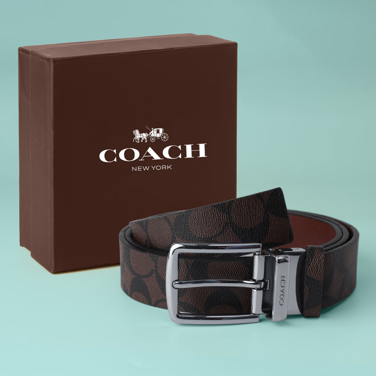 Espresso Heritage Silver Buckle Belt