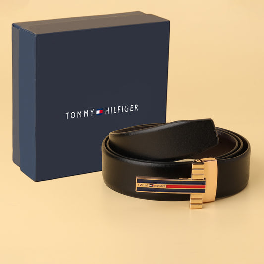 Hilfiger Gold Emblem Reversible Belt