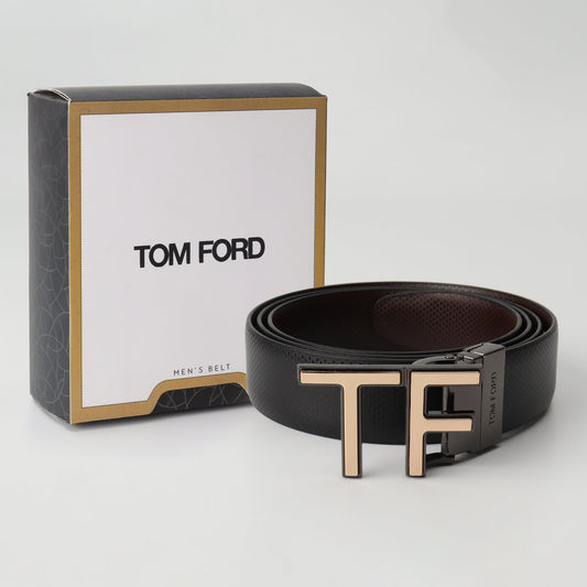 Signature TF Contrast Belt – Gold