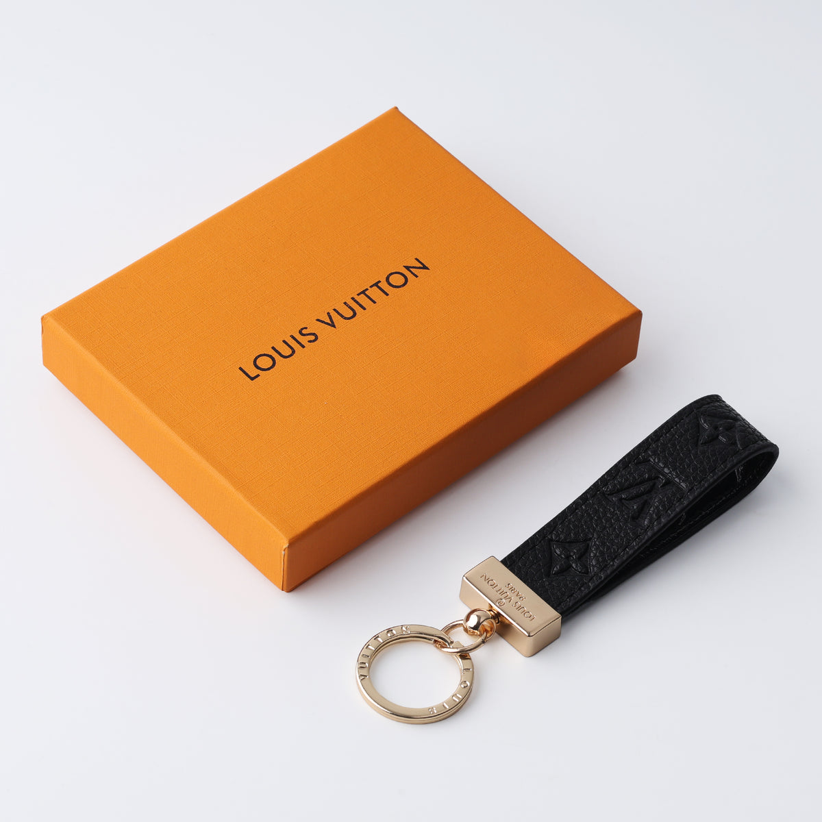 Midnight Onyx Embossed Loop Keychain