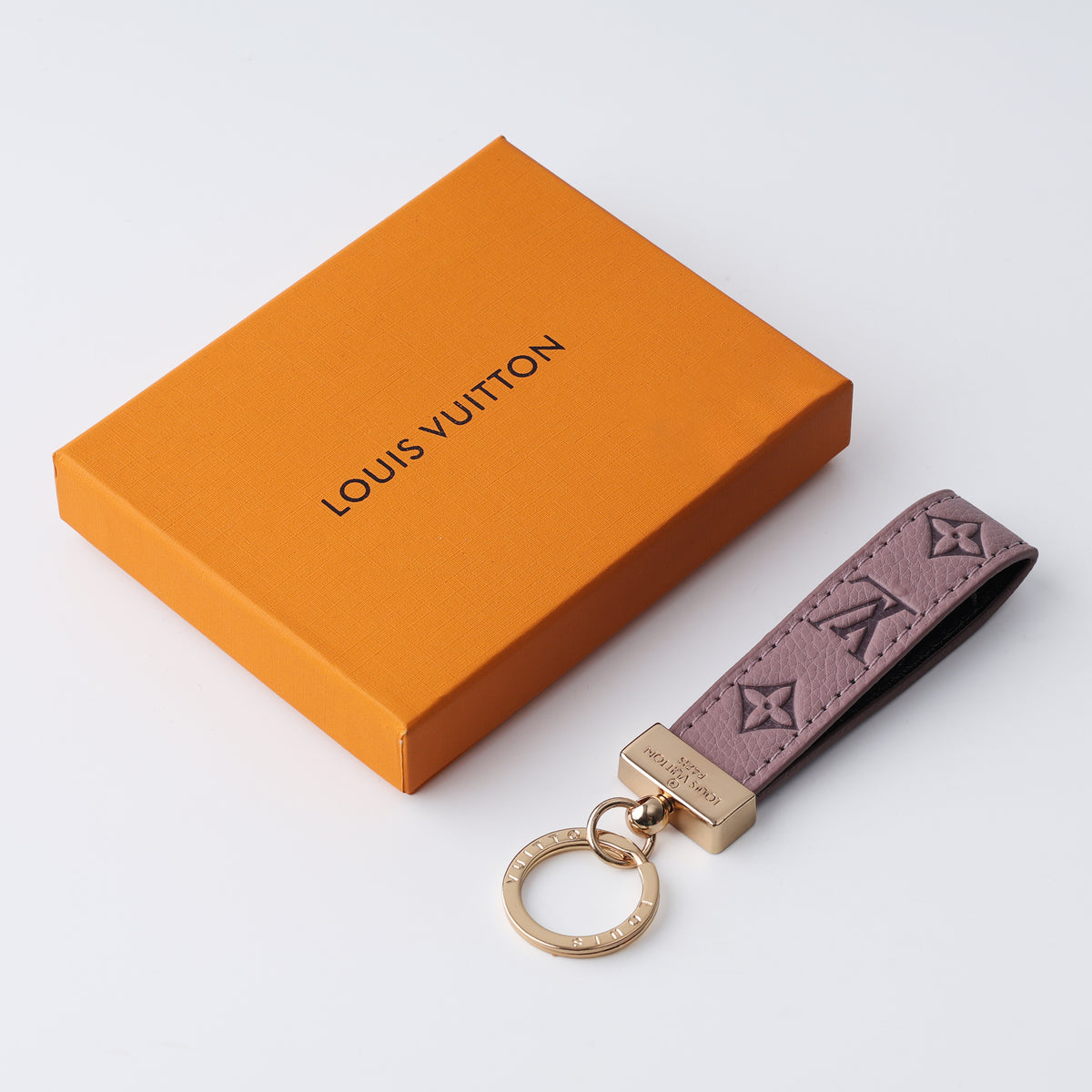 Dusty Mauve Embossed Loop Keychain