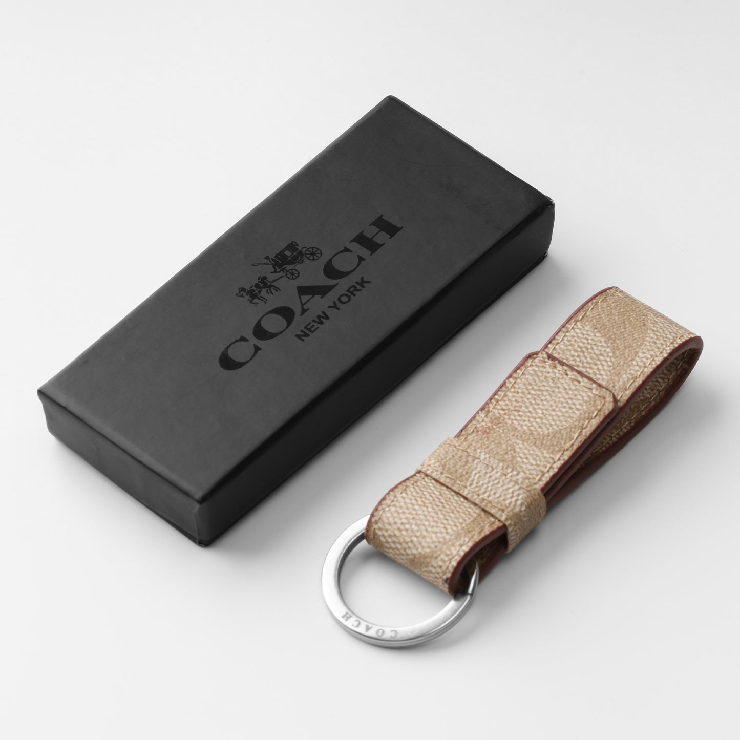 Gold Leather Key Loop