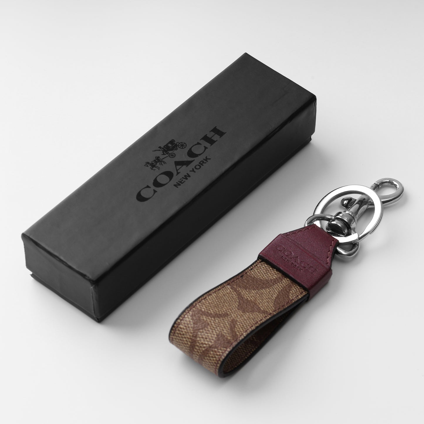 Burgundy Leather Key Loop