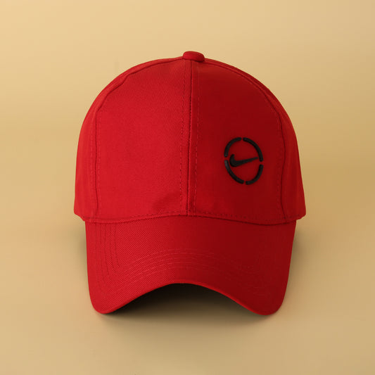 Stylish Red Baseball Cap with Embroidered Logo