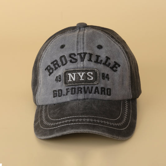 Distressed Two-Tone "Brosville" Baseball Cap