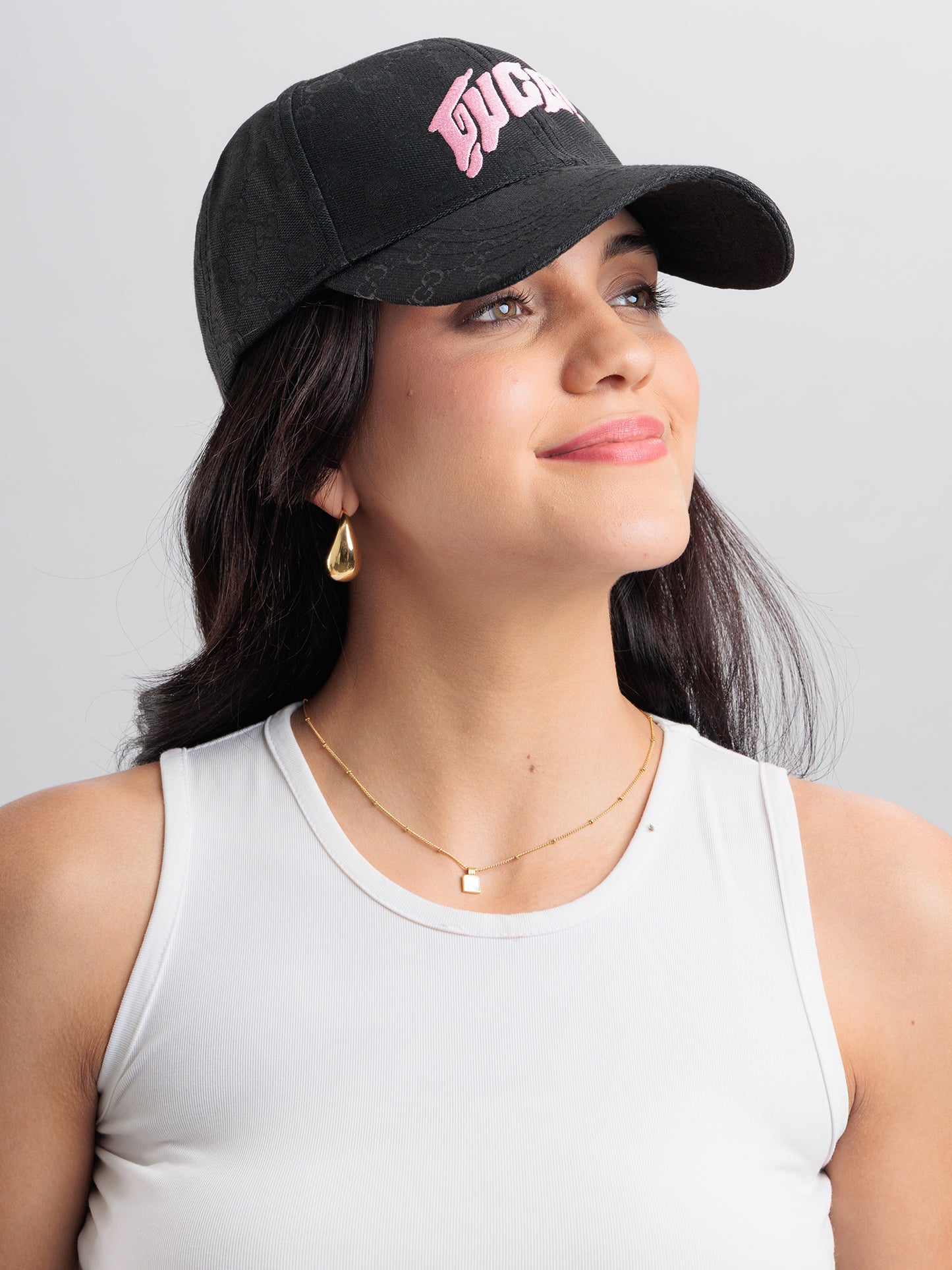 Blush Noir Monogram Cap
