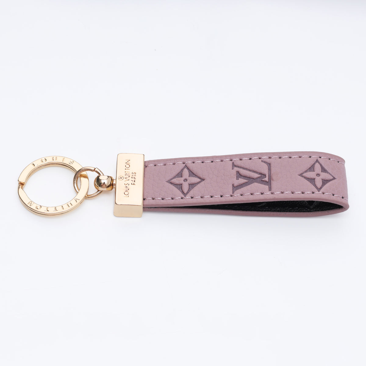 Dusty Mauve Embossed Loop Keychain