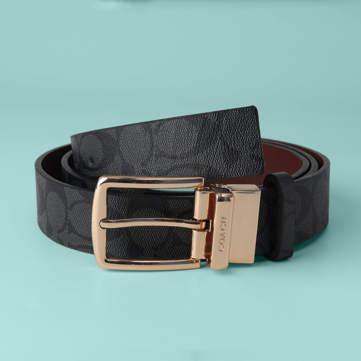 Onyx Heritage Rose-Gold Buckle Belt