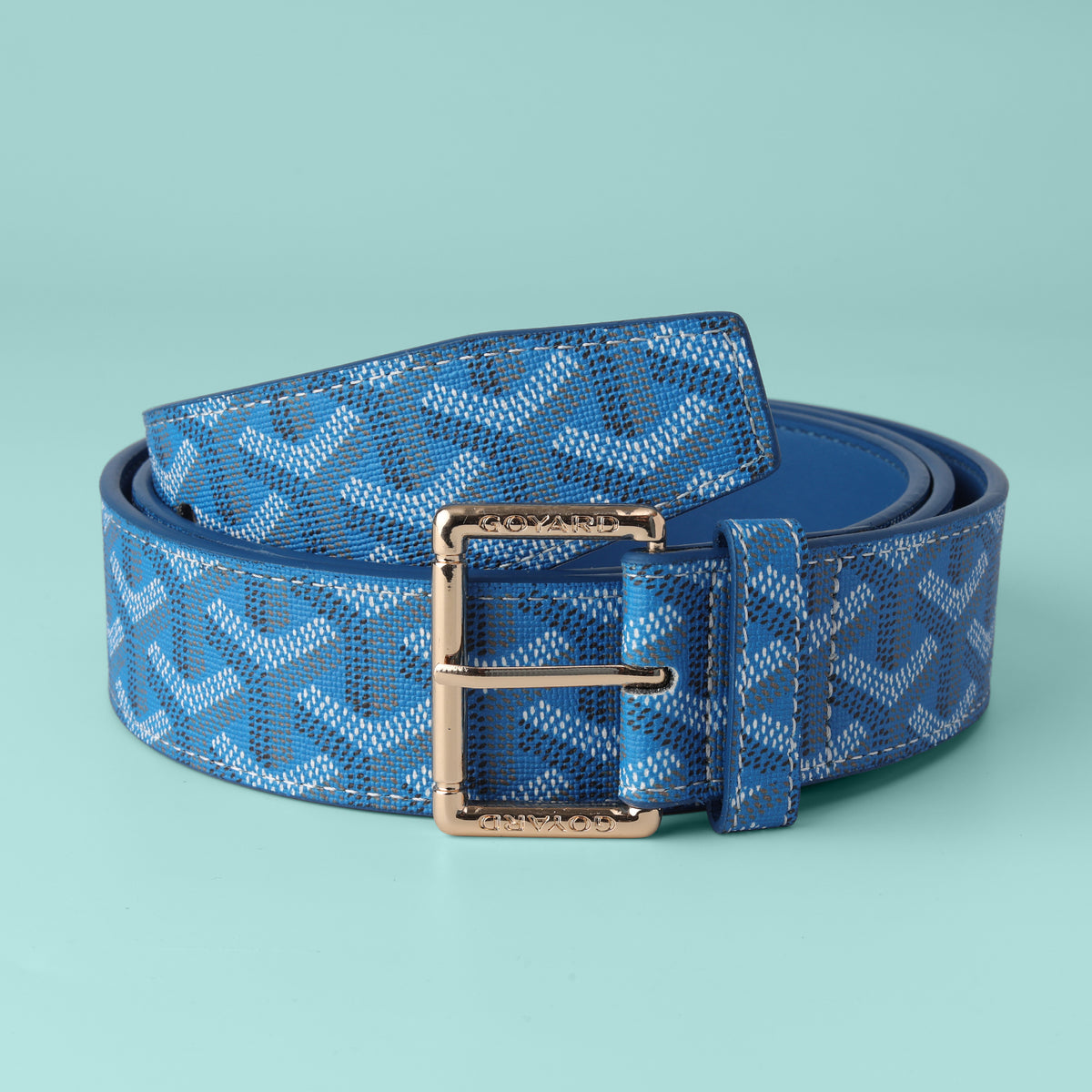 Cobalt Mosaic Gold Buckle Belt