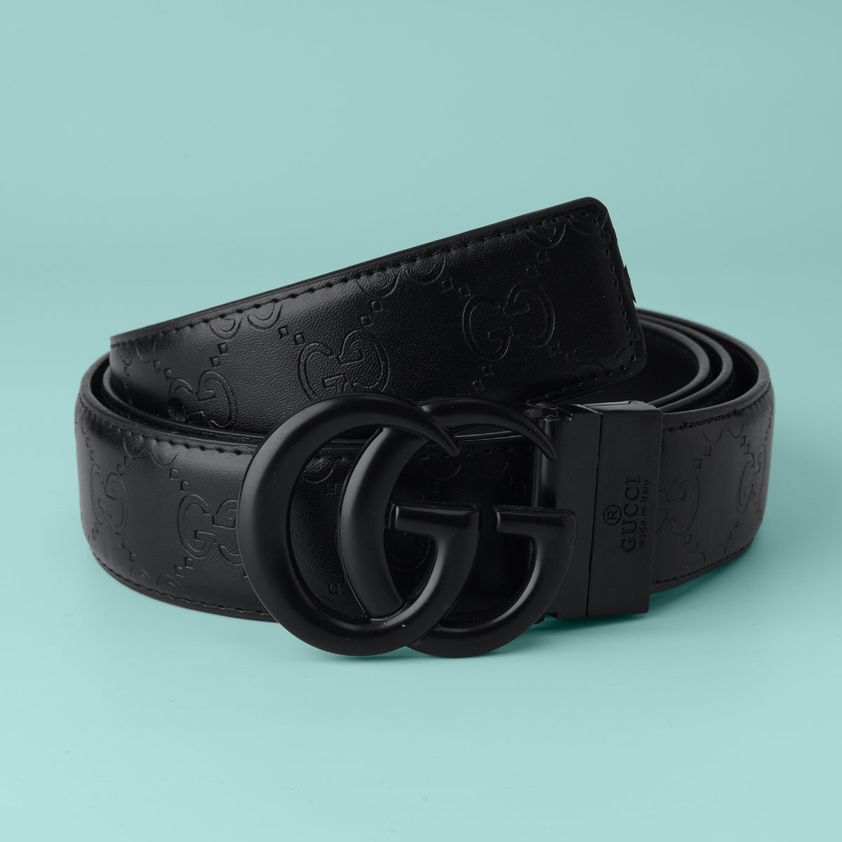 Onyx Shadow Statement Buckle Belt