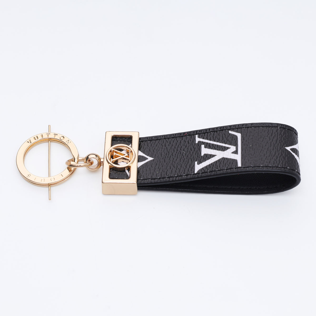 Onyx Monogram Luxe Loop Keychain