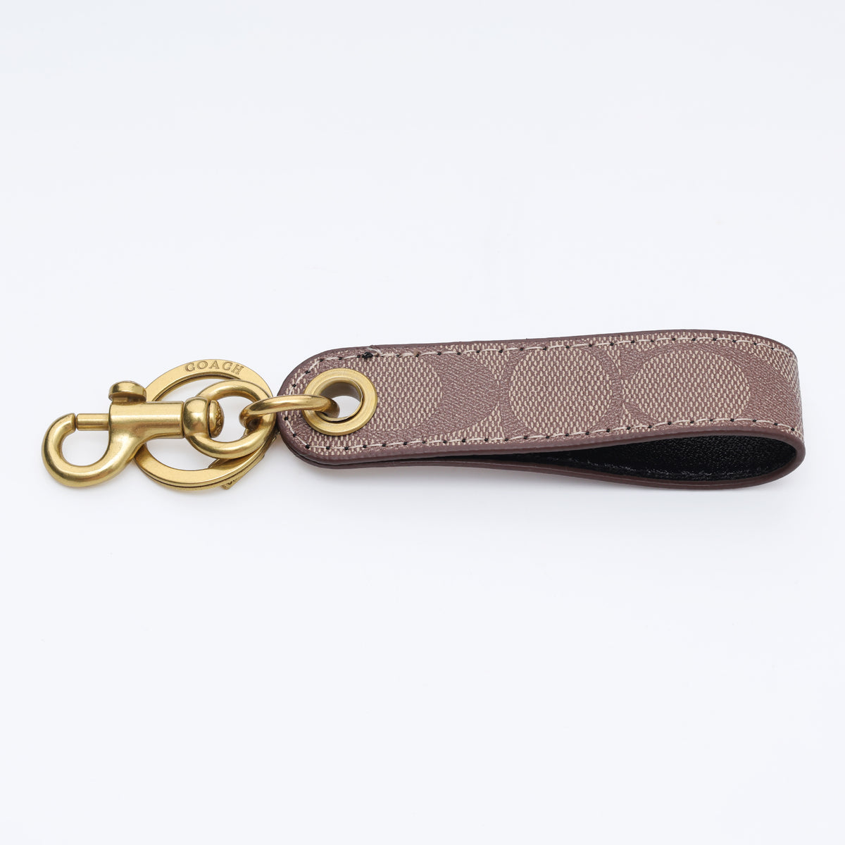 Taupe Heritage Signature Loop Keychain