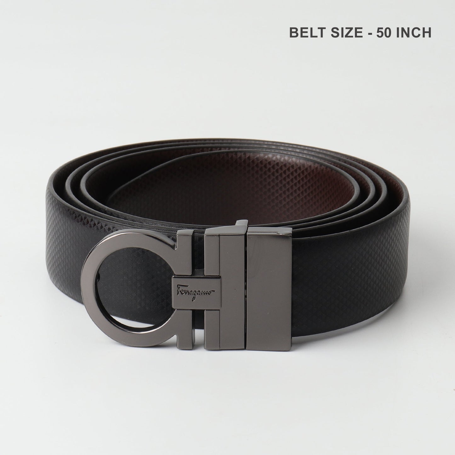Gancini Matte Black Belt