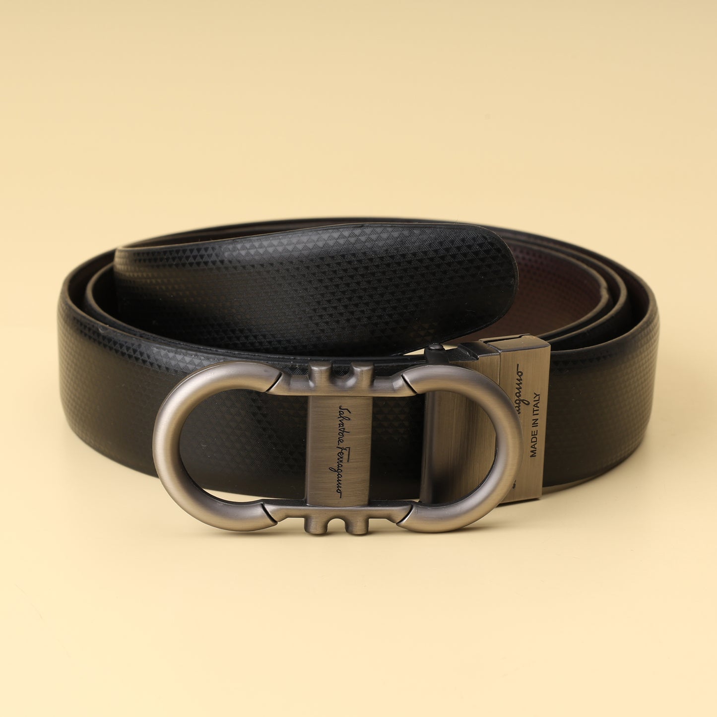 Double Gancio Leather Belt