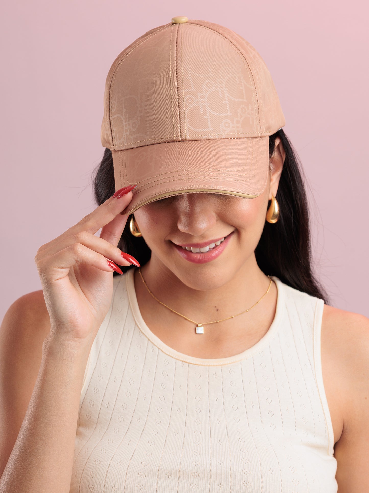 Nude Luxe Monogram Cap