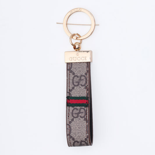 Mocha Stripe Loop Keychain