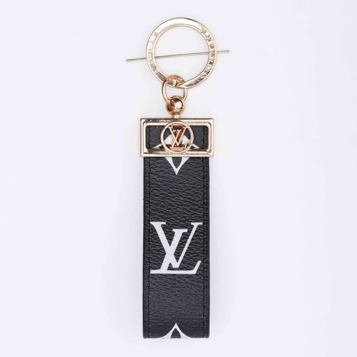 Onyx Monogram Luxe Loop Keychain