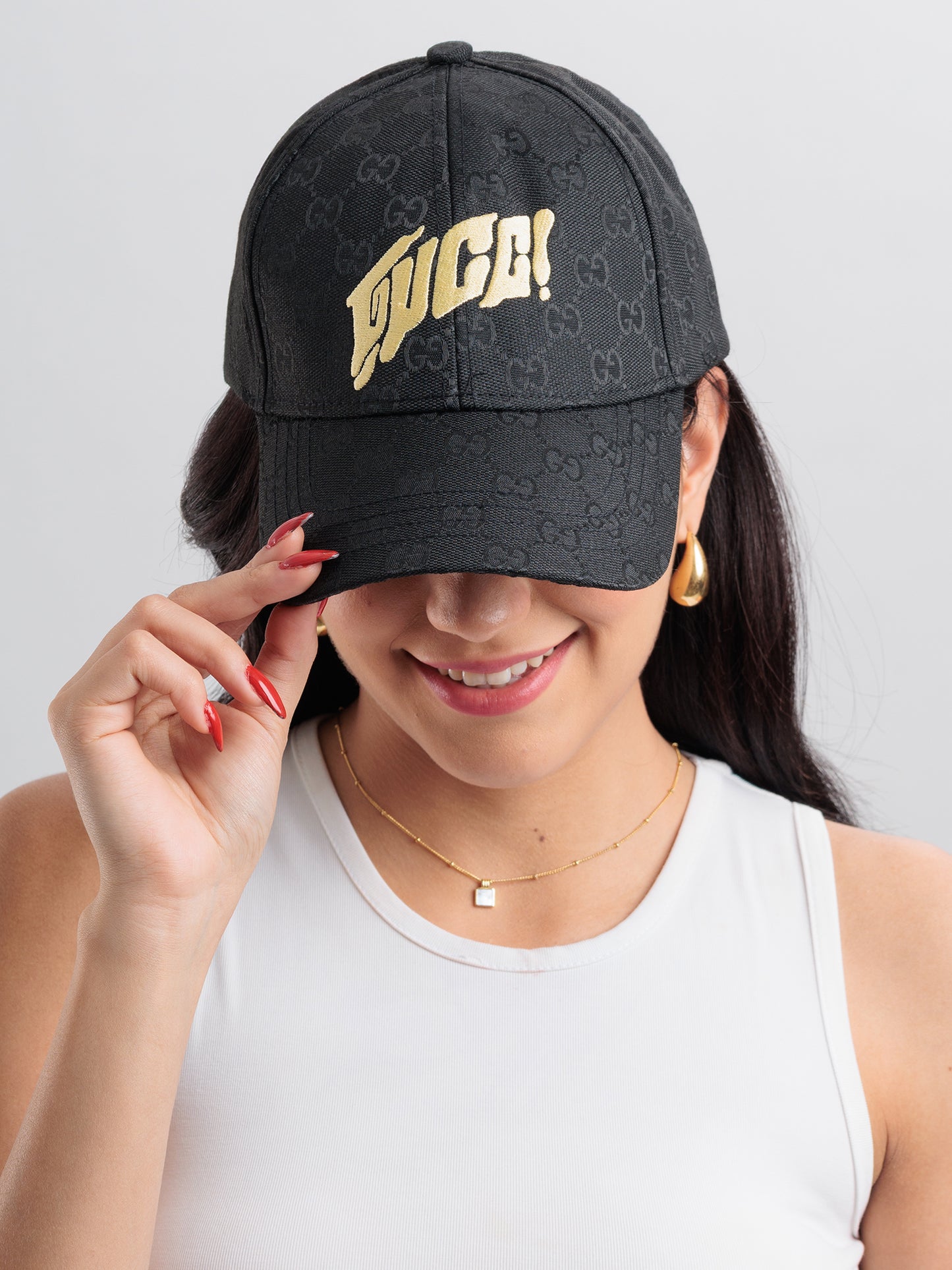 Noir Gold Monogram Cap