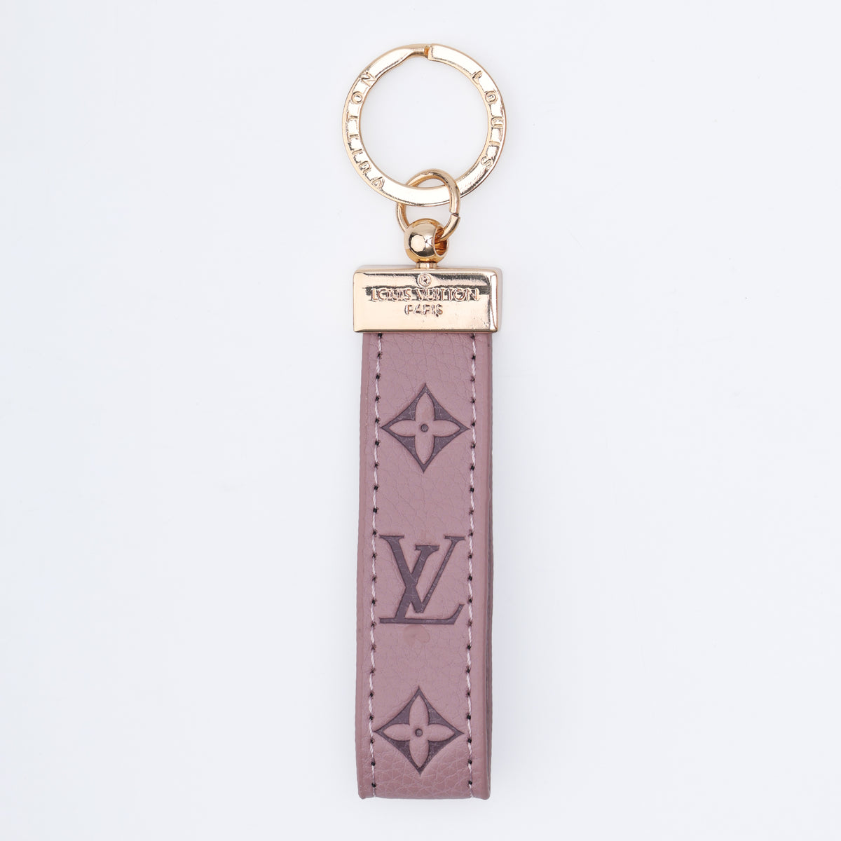 Dusty Mauve Embossed Loop Keychain