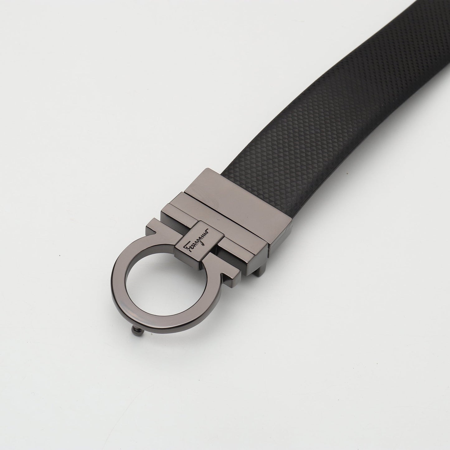 Gancini Matte Black Belt