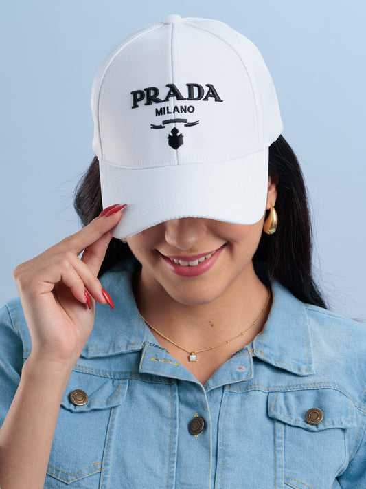 Milano Crest White Cap