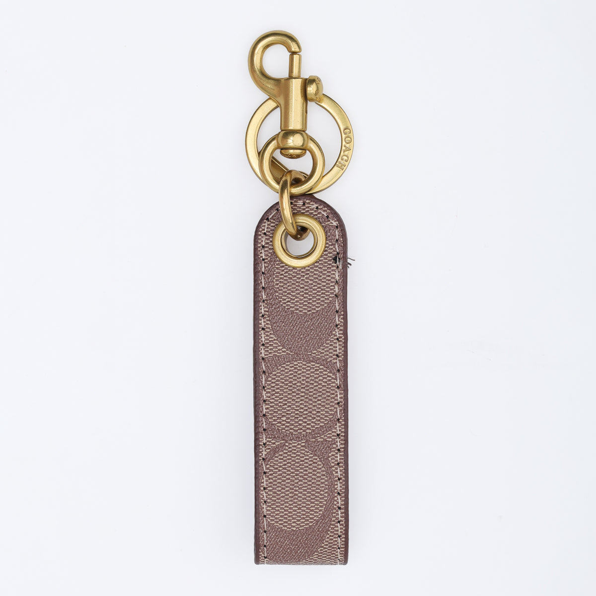 Taupe Heritage Signature Loop Keychain