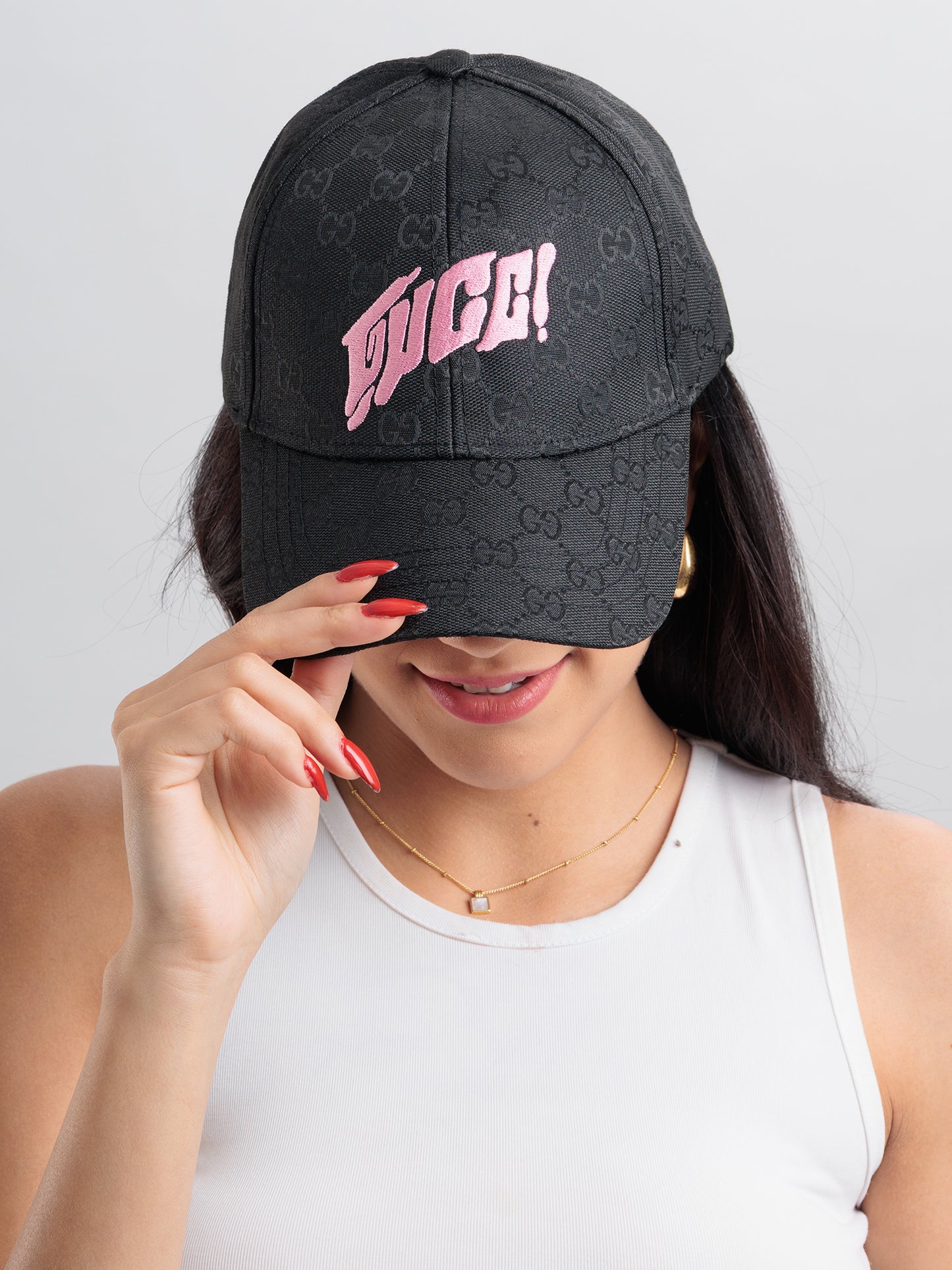 Blush Noir Monogram Cap