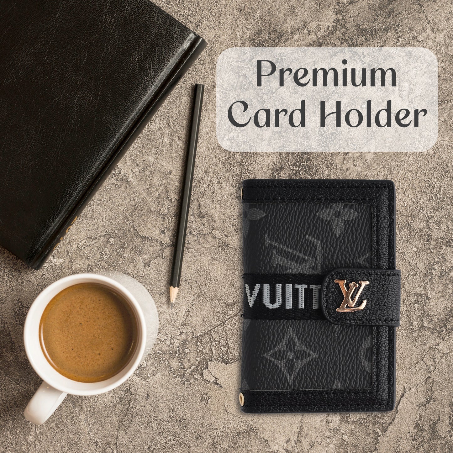 Midnight Monogram Money Clip Wallet