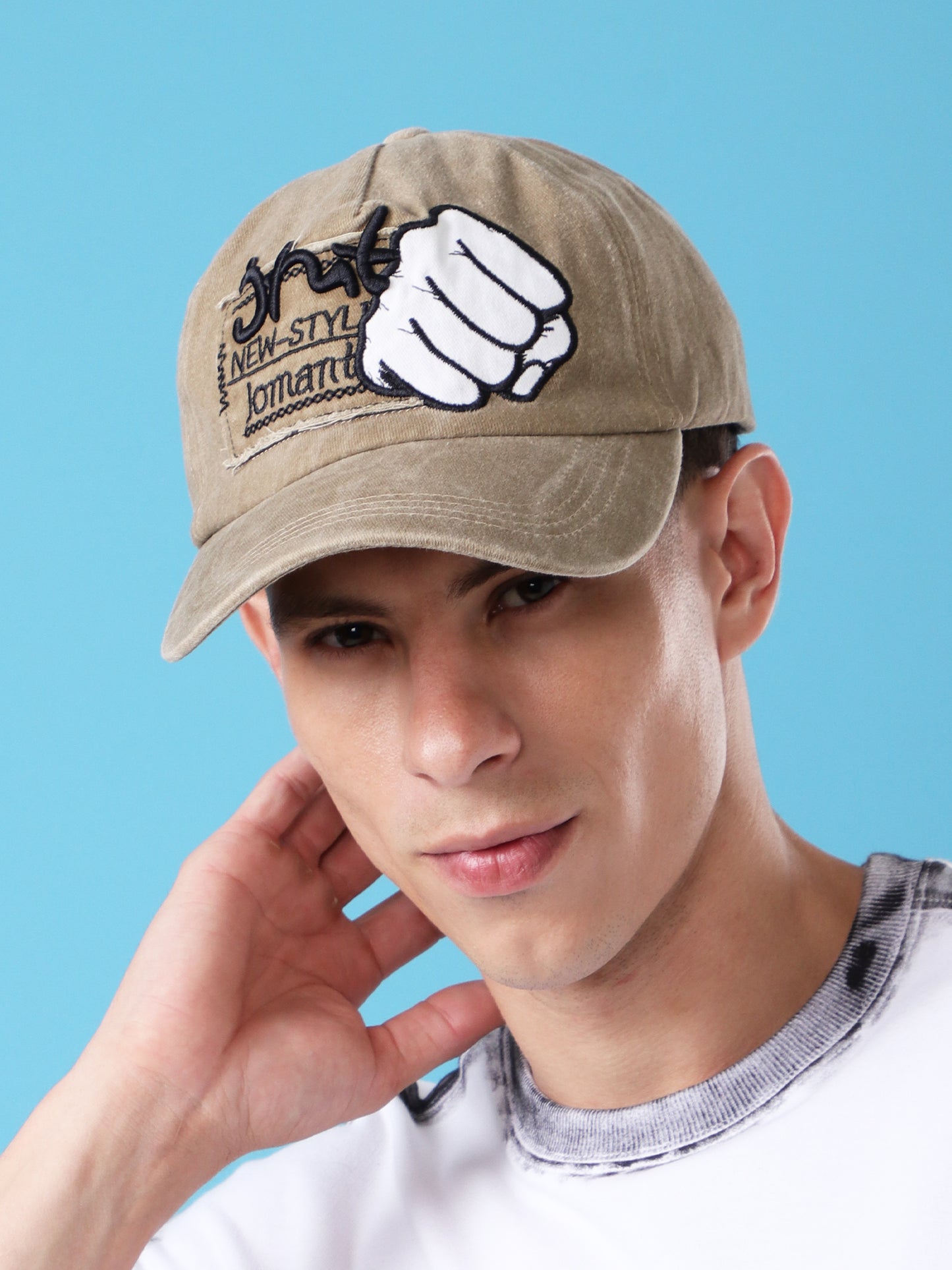 Streetwear Baseball Cap with Embroidered Fist Patch