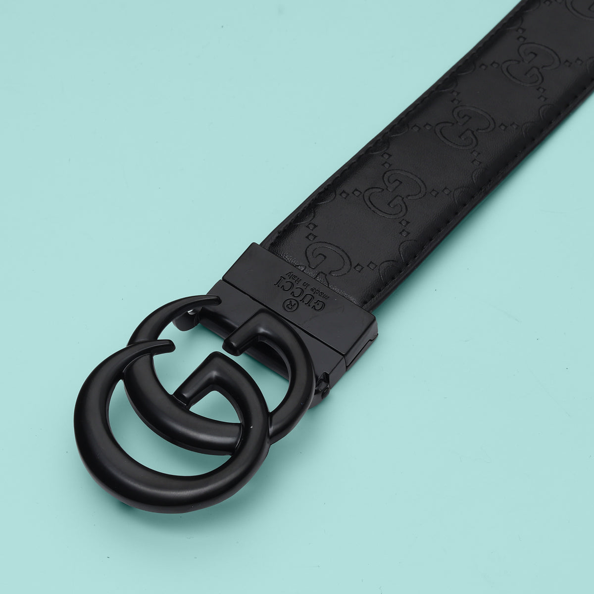 Onyx Shadow Statement Buckle Belt