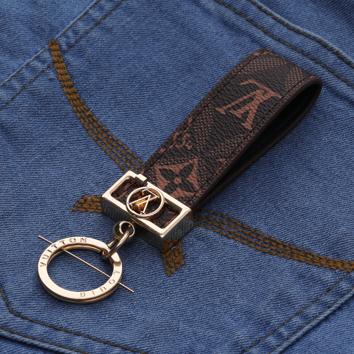 Espresso Heritage Signature Loop Keychain