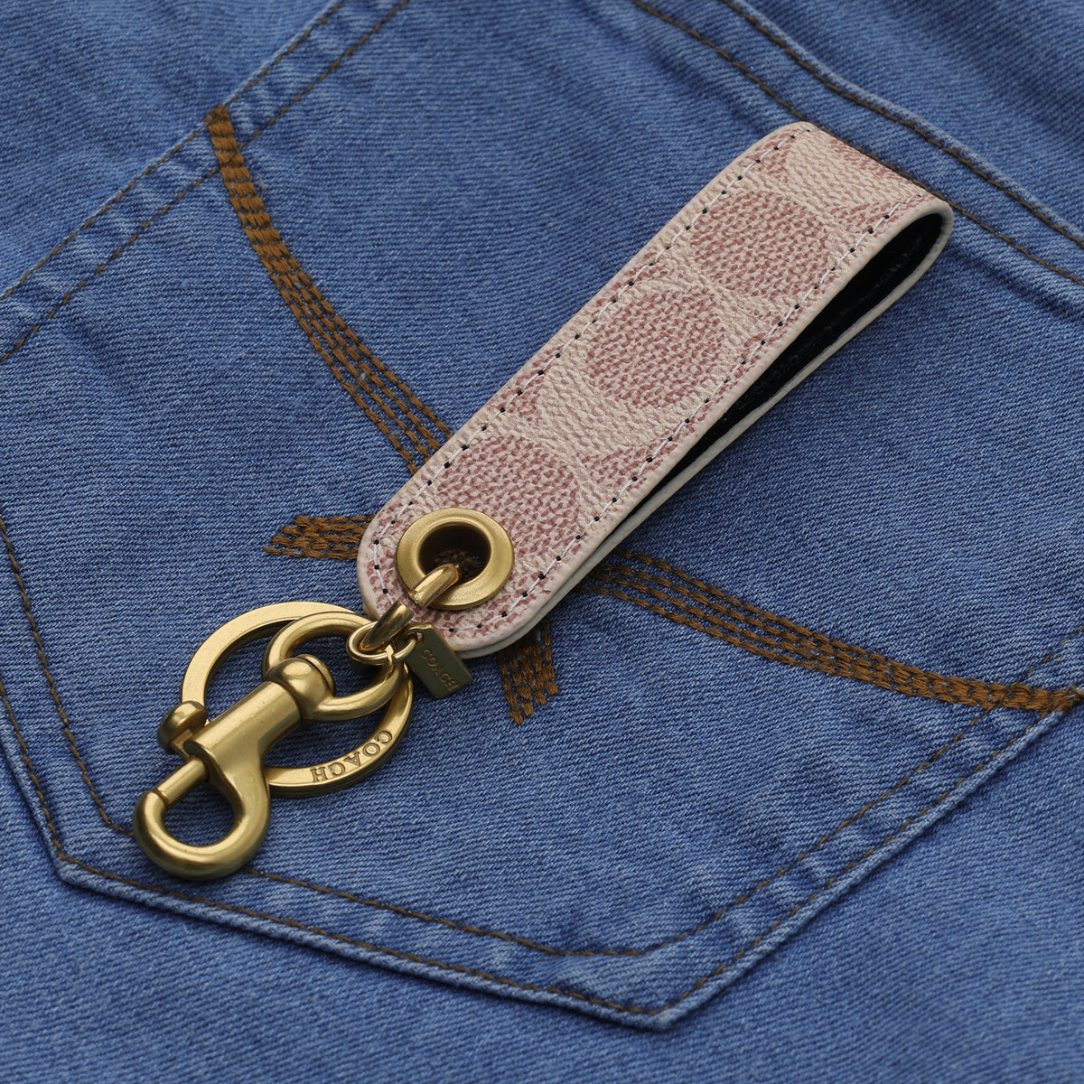 Blush Ivory Signature Loop Keychain