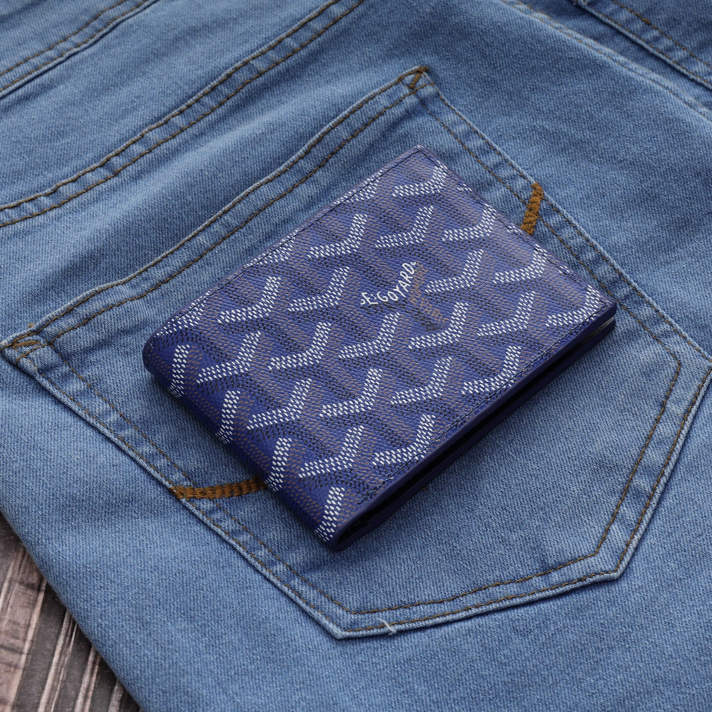 Midnight Blue Chevron Wallet