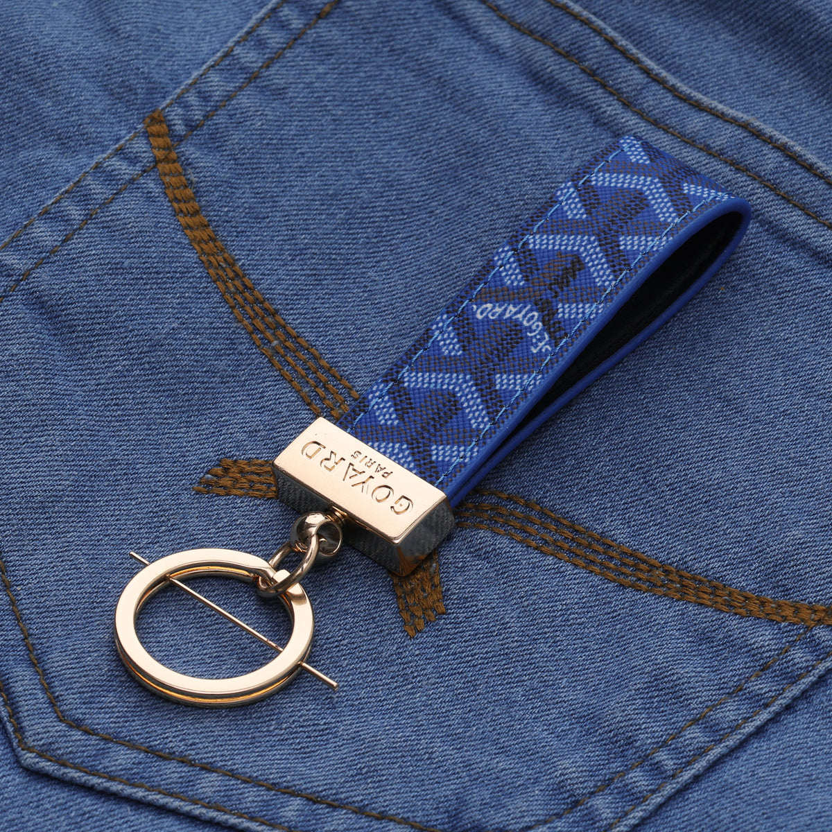 Cobalt Mosaic Signature Strap Keychain