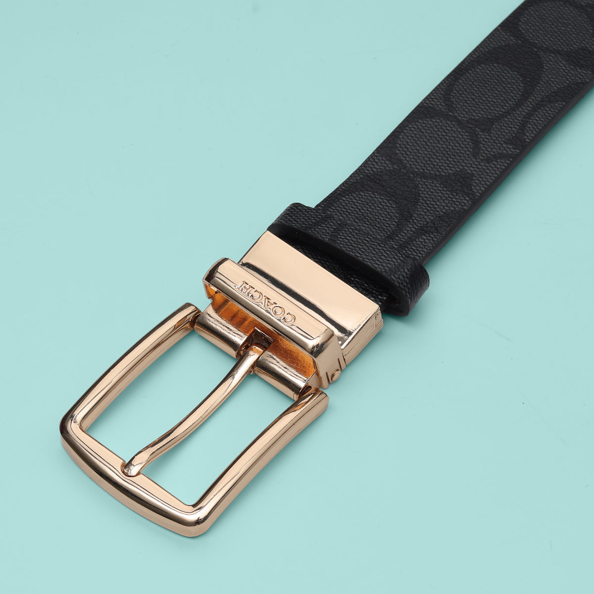 Onyx Heritage Rose-Gold Buckle Belt