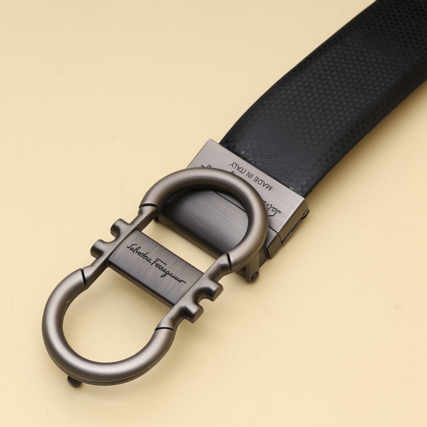 Double Gancio Leather Belt
