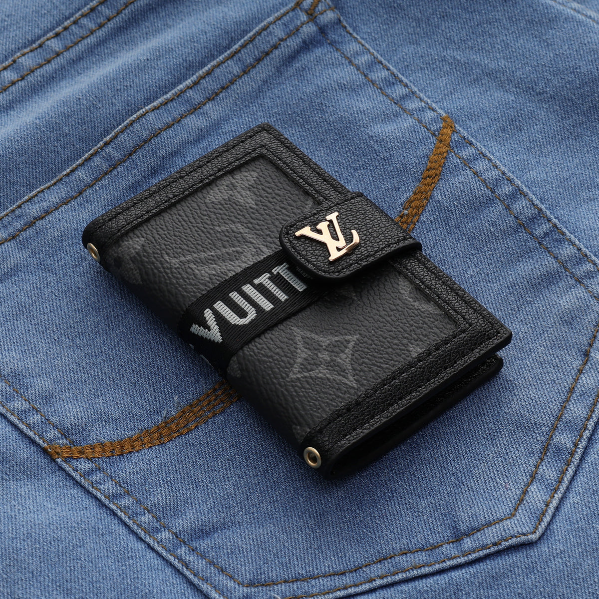 Midnight Monogram Money Clip Wallet