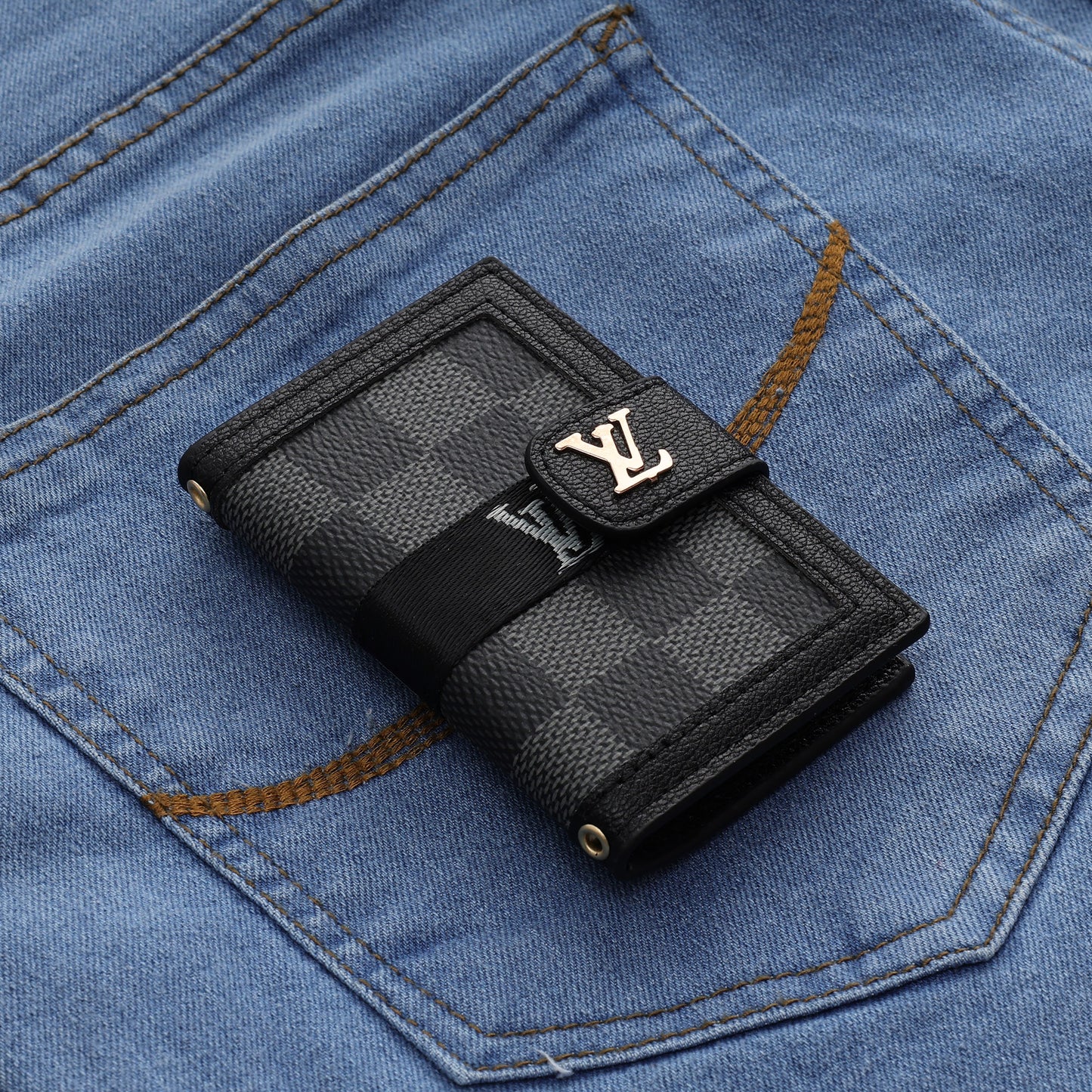 Checkered Premium Clip Wallet