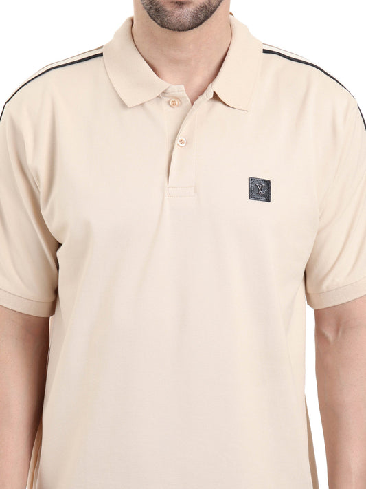 Stripe Polo – Desert Beige